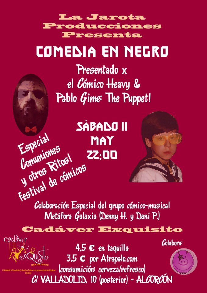 Cartel - Cadaver Exquisito - Comedia en Negro - Especial Comuniones - Para Local - 20130511